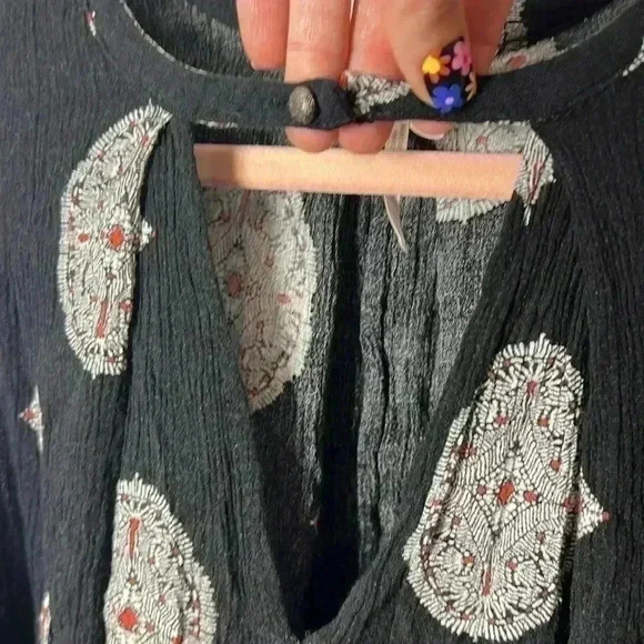 Free People Sleeveless Tree Swing Tunic Top Size Small Black - Picture 4 of 11